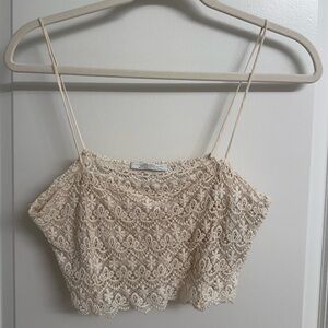 Zara Cream Lace Crop Top